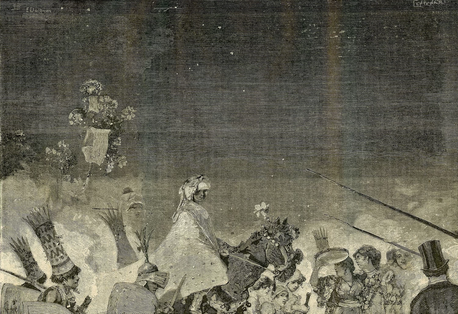 La cavalcata del Re Moro alla festa di Piedigrotta, a Napoli (xilografia)